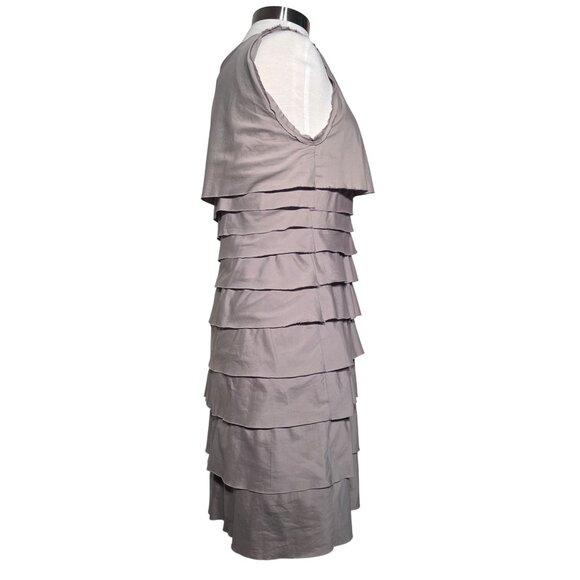 Alfani 8 Gray Sleeveless Tiered Ruffle Dress Cotton/Spandex Blend Pullover - Picture 4 of 16